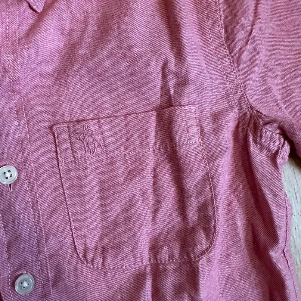 Abercrombie Kids Short Sleeve Button Down Shirt 100% Cotton - NWT - 7/8